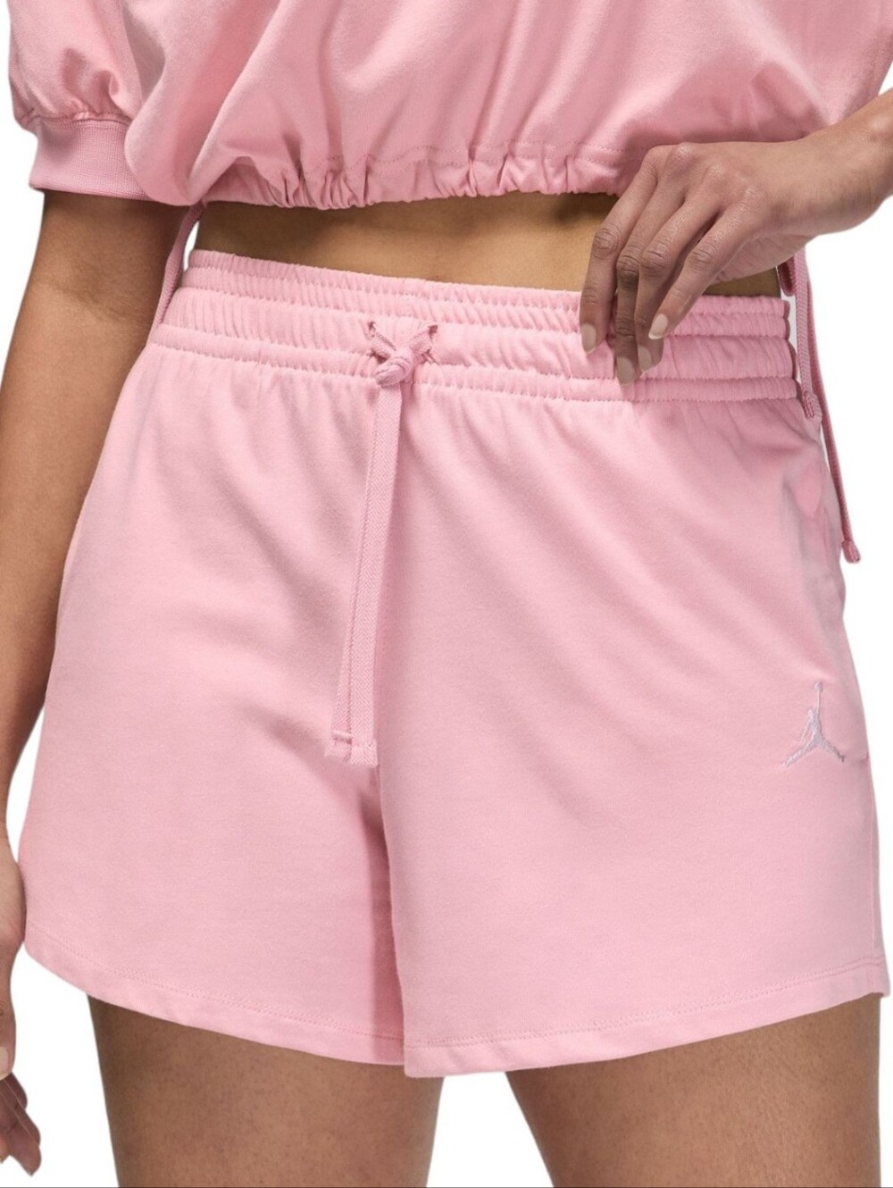 Brand New Jordan Women's Pink Elastic Waist Drawstring Shorts Size Women's M